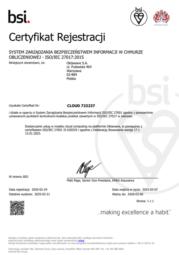 certyfikat iso